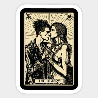 The Goth Lovers Tarot Card Art Tee: Eternal Connection Sticker